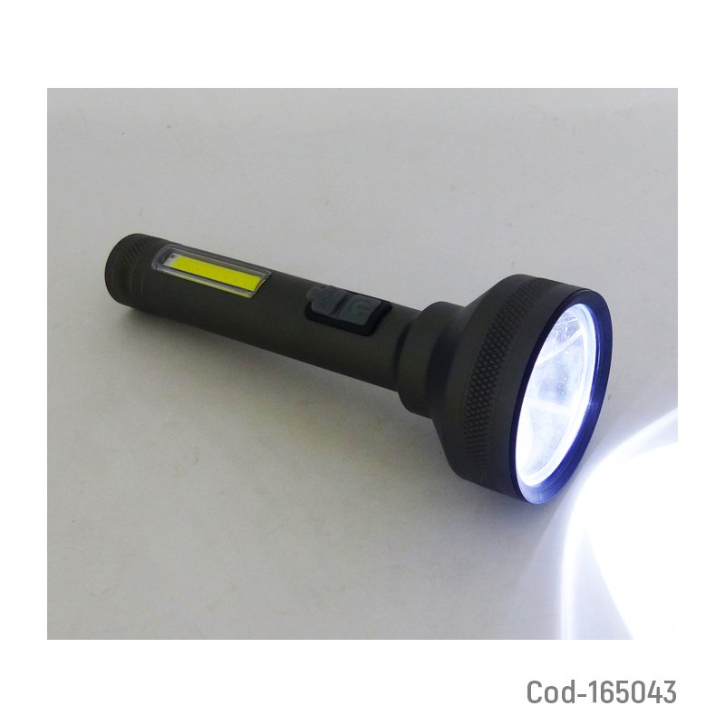 Linterna de 1 led mas 1 led cob en aluminio marca tdplus modelo t2863c recargable. mayorista — imagen 3