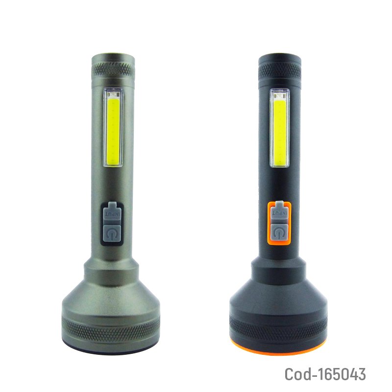 Linterna de 1 led mas 1 led cob en aluminio marca tdplus modelo t2863c recargable. mayorista — imagen 4