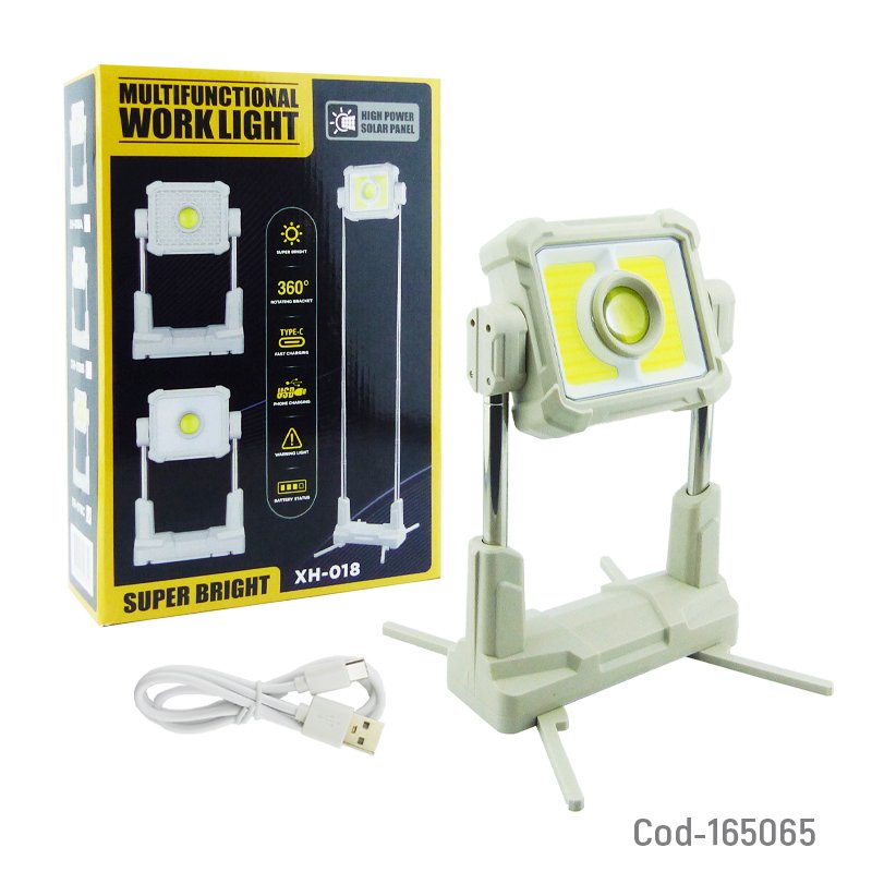 Proyector solar led portatil modelo hx-018c extensible hasta 1.70 m varios tonos de luz, recargable mayorista — imagen 4