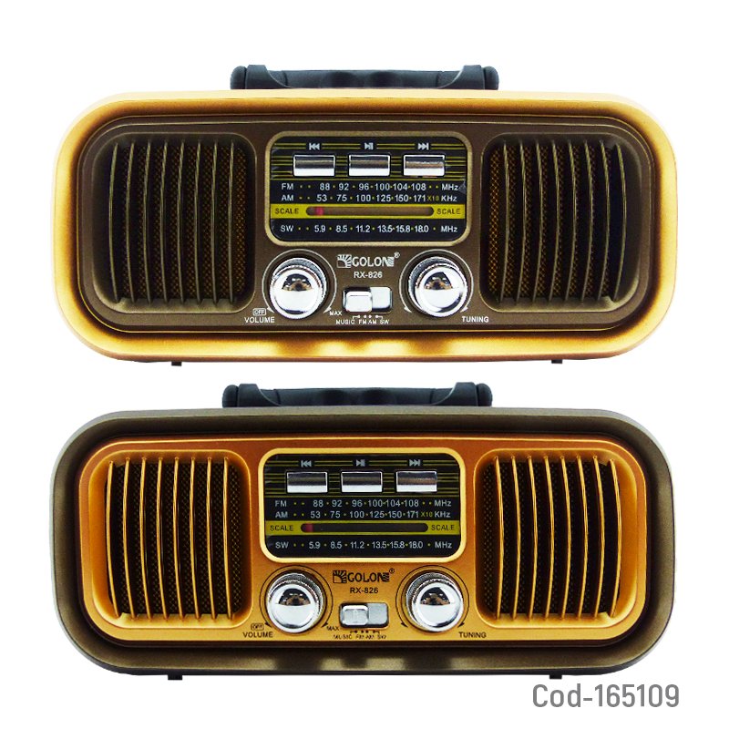 Radio multibanda marca golon modelo rx-826 recargable con conexion bluetooth, fm, usb y tf mayorista — imagen 3
