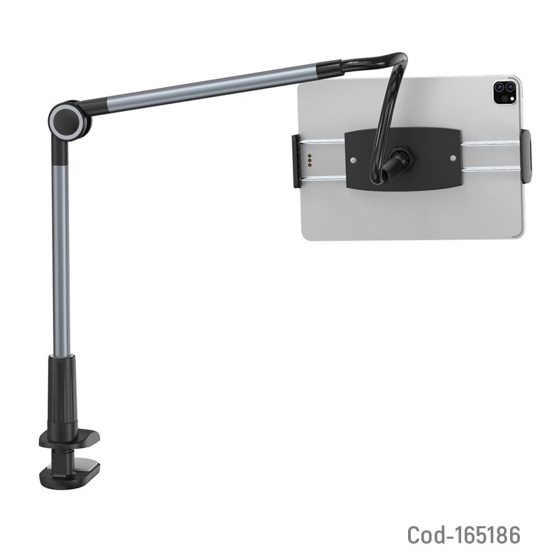 Soporte para tablet de 1 mts en aluminio con brazo flexible, ajustable y gancho mayorista — imagen 2