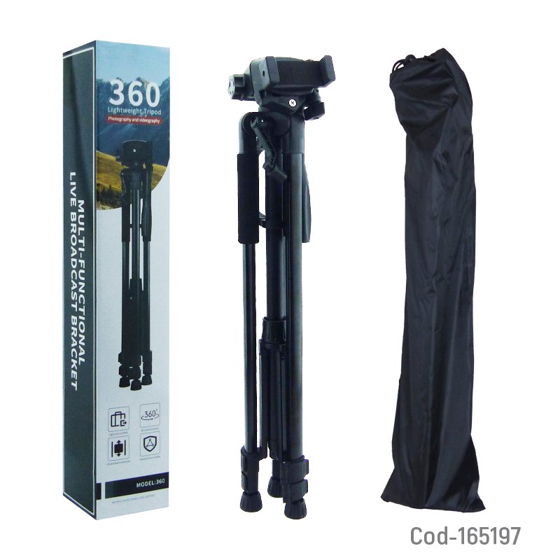 Tripode 360 grados de 1.6 mts en aluminio multifuncional con funda mayorista — imagen 3