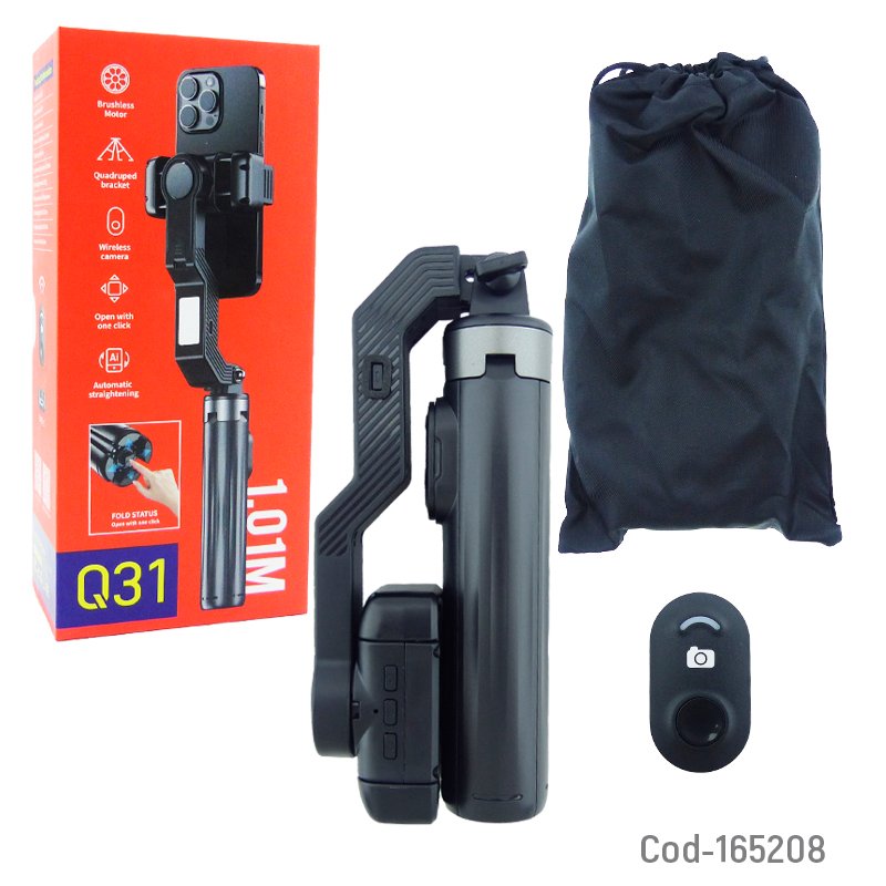 Estabilizador monopod automatico bluetooth modelo q31 de 1 metro en aluminio con tripode mayorista — imagen 3