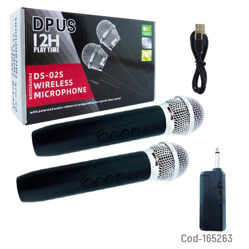 Microfono inalambrico modelo ds-02s recargable. mayorista — imagen 3