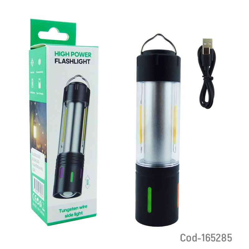 Linterna de 1 led mas un led lateral modelo t-6 en aluminio recargable mayorista — imagen 4