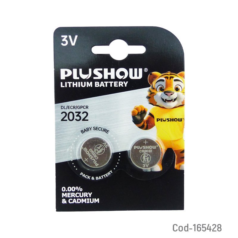 Pila PLUSHOW Modelo CR2032 Set X 2 De 3 Volt Lithium por mayor en Chile