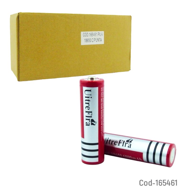 Pila marca uitreflra de con punta modelo 18650 de 3.7 volt a 6800 mah mayorista — imagen 2