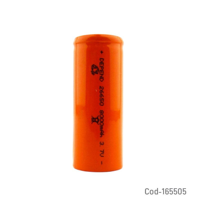 Pila marca depend plana modelo 26650 de 3.7 volt a 8000 mah, set x 1 mayorista — imagen 2