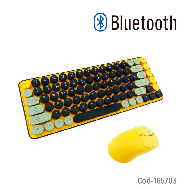 Teclado y mouse bluetooth modelo hk-05 de teclas redondas. mayorista — imagen 4
