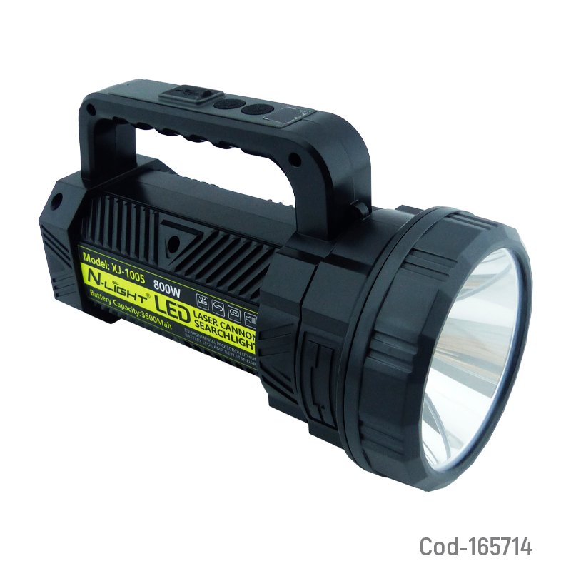 Foco Busca Camino LED De 800 Watt Modelo XJ-1005 Con Indicador De Carga Y Recargable 8 cm x 10.3 cm por mayor en Chile