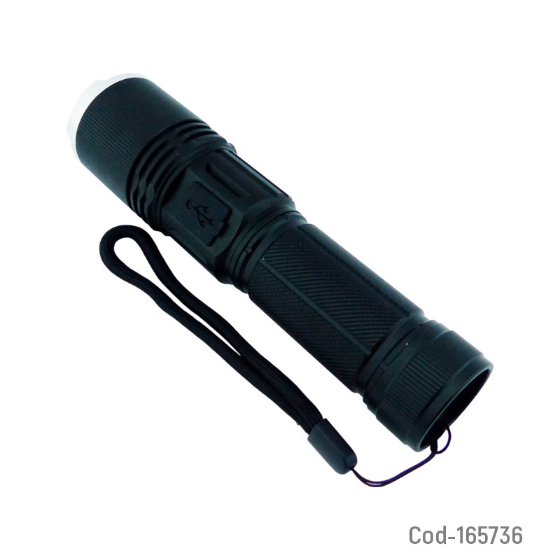 Linterna de 1 led en aluminio marca coba modelo cb-x8, luz laser, recargable. mayorista — imagen 2