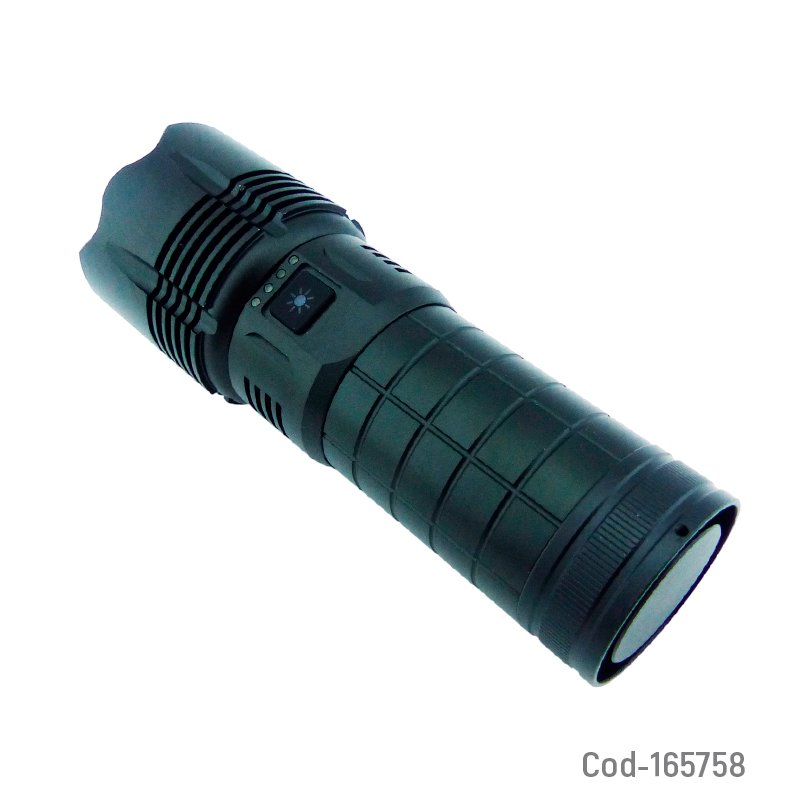 Linterna de 1 led de aluminio con zoom marca coba modelo cb-w522a, 3000m luz laser, power bank y recargable. mayorista — imagen 2