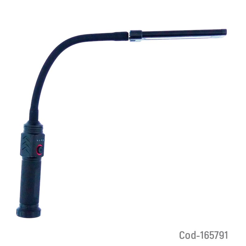 Linterna led de 2 led cob mas 3 led rojos con iman y brazo flexible, recargable. mayorista — imagen 2