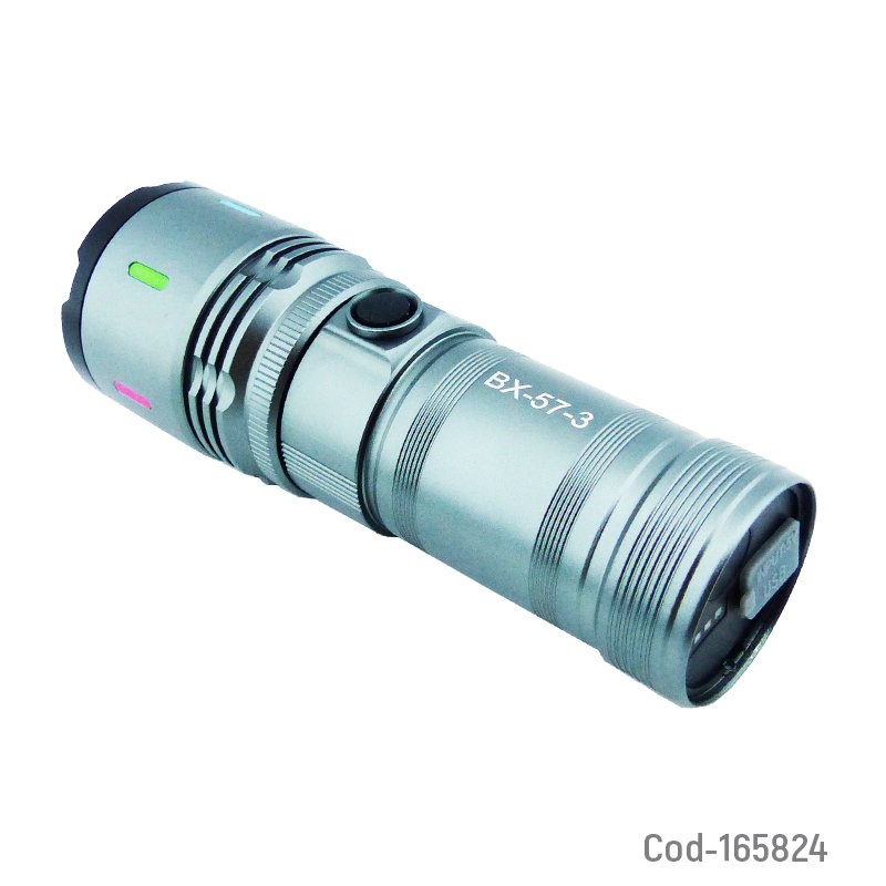 Linterna triple led laser tactica con led laser, zoom y varios colores de iluminacion. modelo bx-57 recargable. mayorista — imagen 2