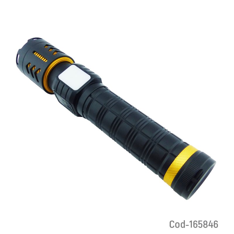 Linterna led tactica de aluminio con zoom, luz laser blanca, baliza y recargable mayorista — imagen 2