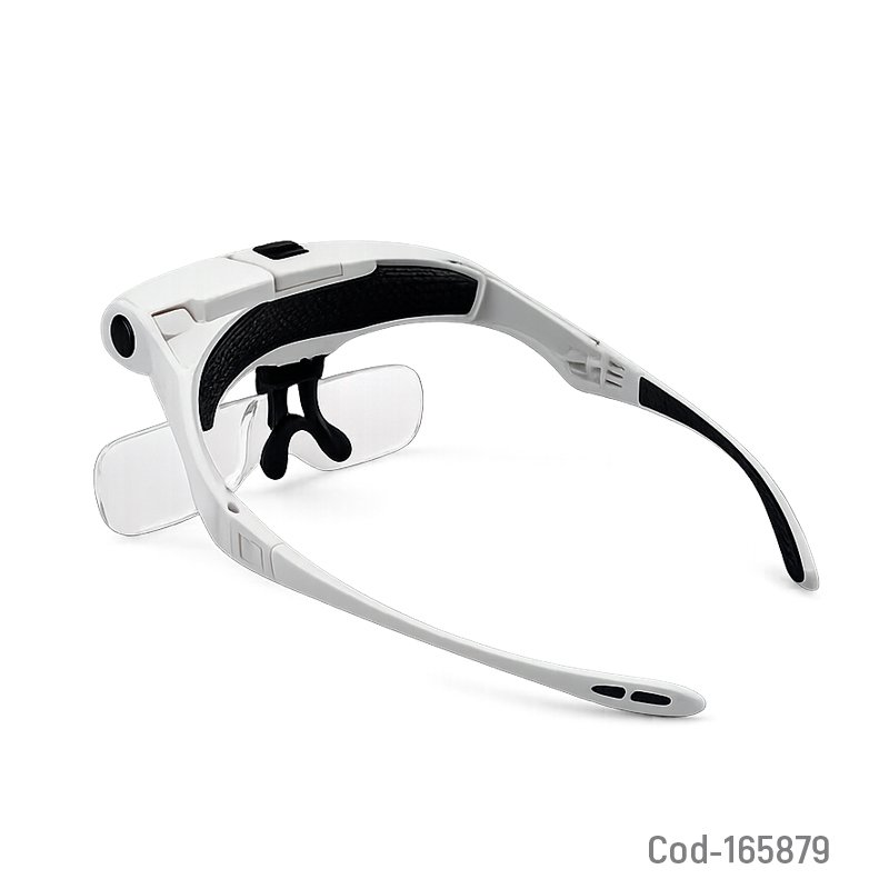 Lentes con lupas intercambiables de 5 aumentos a pilas, 2 luz led tipo visera. mayorista — imagen 2