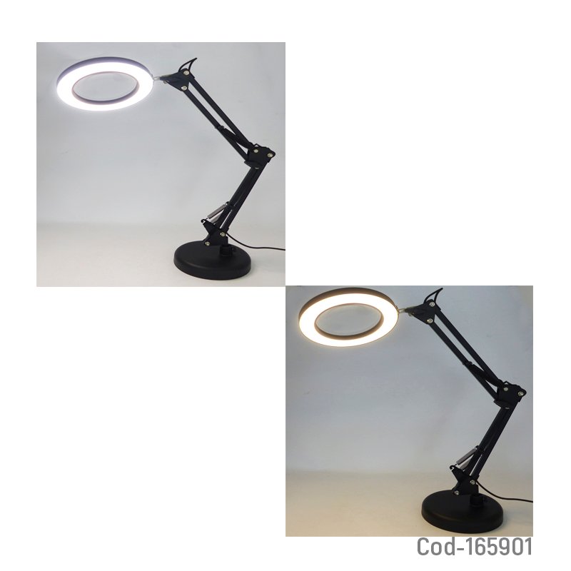 Lupa lampara led con brazo 2 en 1 pinza para escritorio y base de sobremesa, 3 tonos de luz mayorista — imagen 3