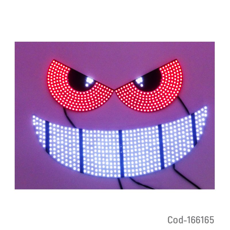 Ojos y boca led para auto modelo devils eye luz rgb efectos conexion usb mayorista — imagen 2