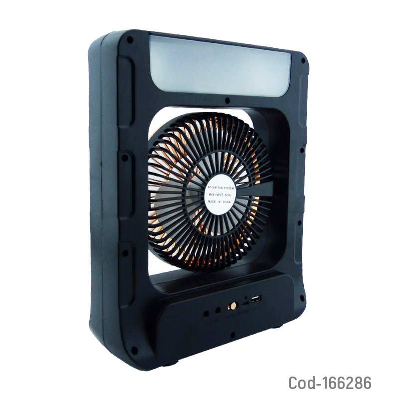 Ventilador solar modelo cc303 con vapor, parlante bluetooth, usb, tf, luz led rgb, 2 ampolletas y panel solar. mayorista — imagen 2