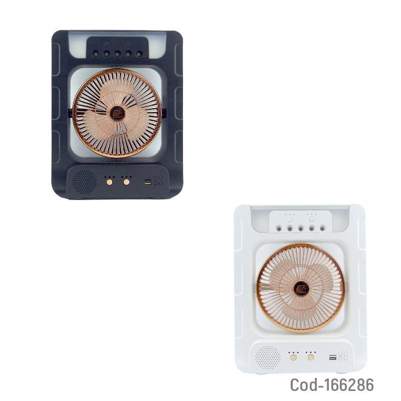 Ventilador solar modelo cc303 con vapor, parlante bluetooth, usb, tf, luz led rgb, 2 ampolletas y panel solar. mayorista — imagen 4