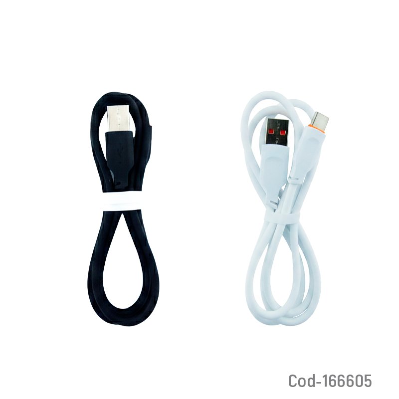 Cable usc a type-c modelo dk-69t de 3 amp en silicon para datos y carga - pack de 20 unidades mayorista — imagen 2