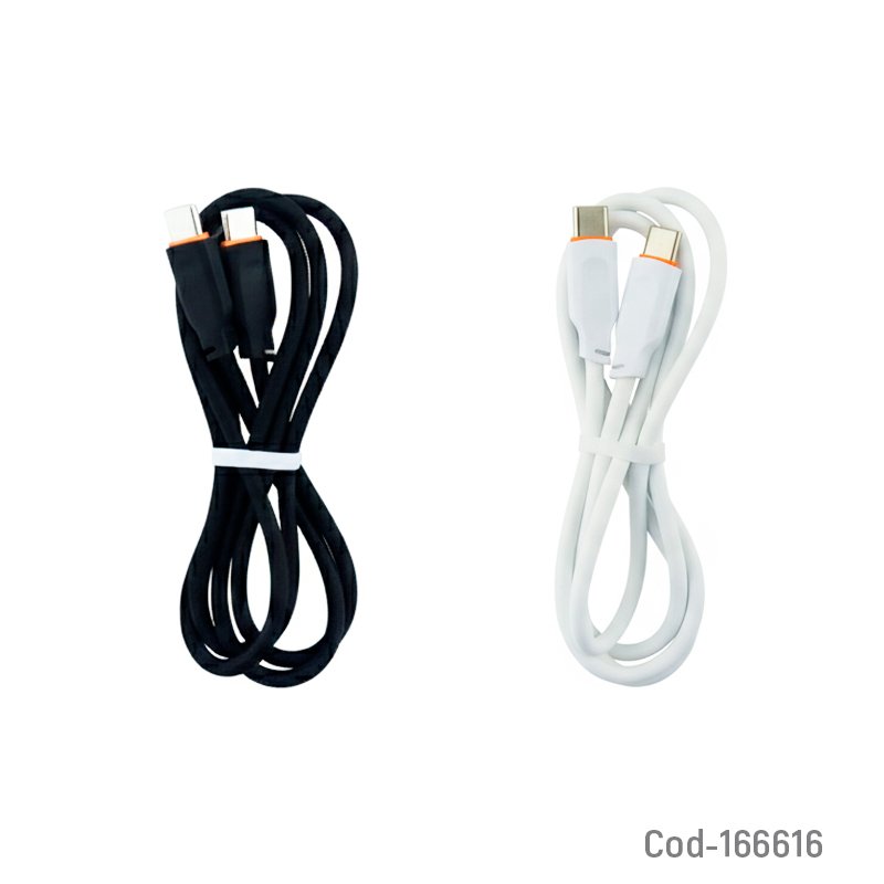 Cable macho doble type-c modelo dk-69cc de 60 watt en silicon para datos y carga mayorista — imagen 2