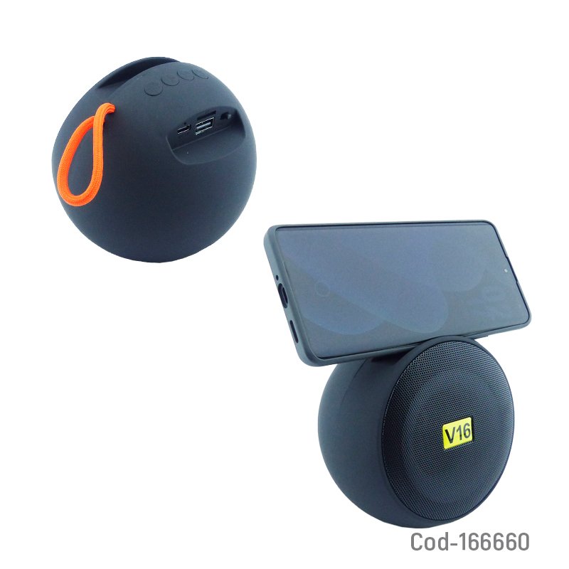 Parlante recargable modelo v16 redondo de 8 watt bluetooth con rgb, fm, usb y type-c. mayorista — imagen 2