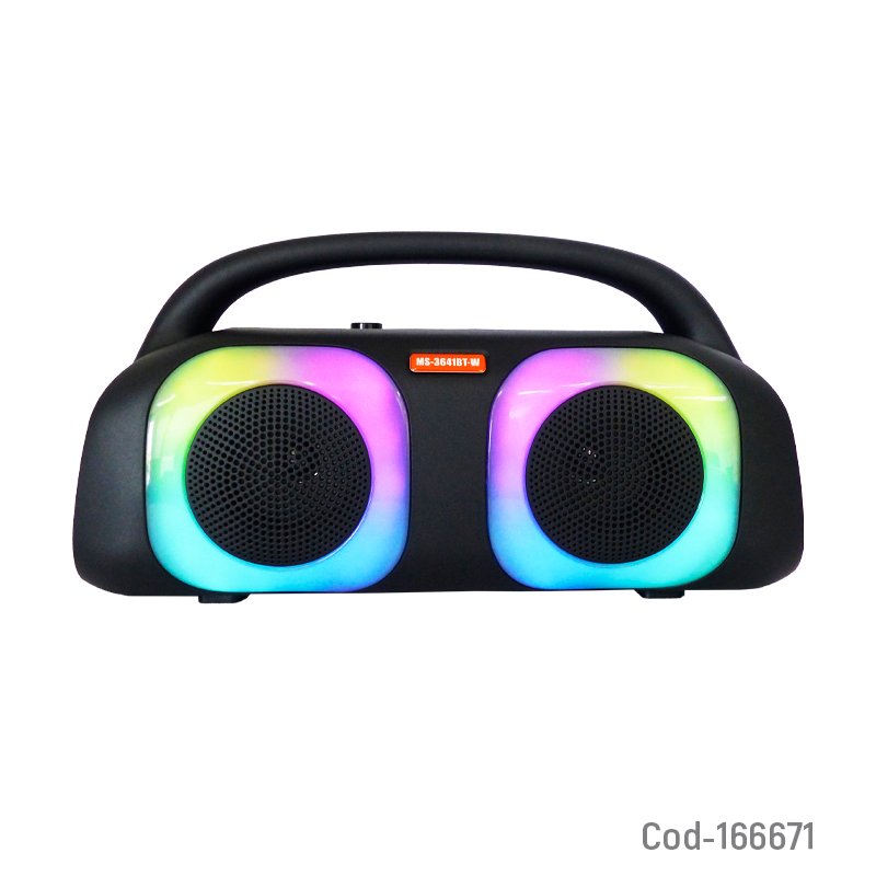 Parlante karaoke portable recargable modelo ms-3641bt con microfono recargable y luz rgb mayorista — imagen 3