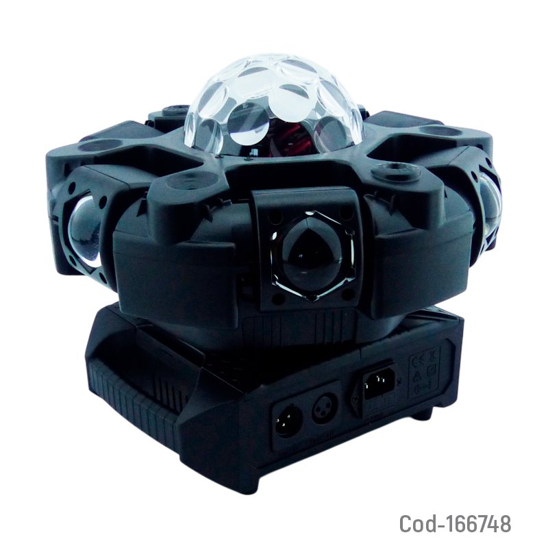 Moving head de 6 cabezas mas bola disco laser, luz rgb con dmx y lcd mayorista — imagen 2