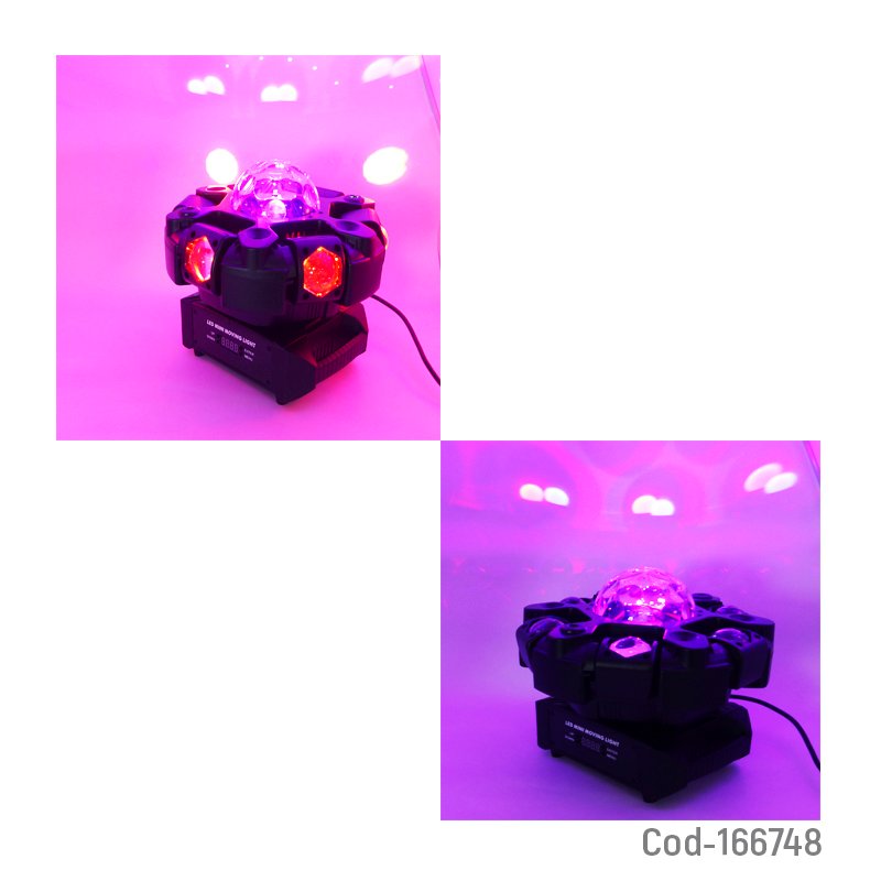 Moving head de 6 cabezas mas bola disco laser, luz rgb con dmx y lcd mayorista — imagen 3