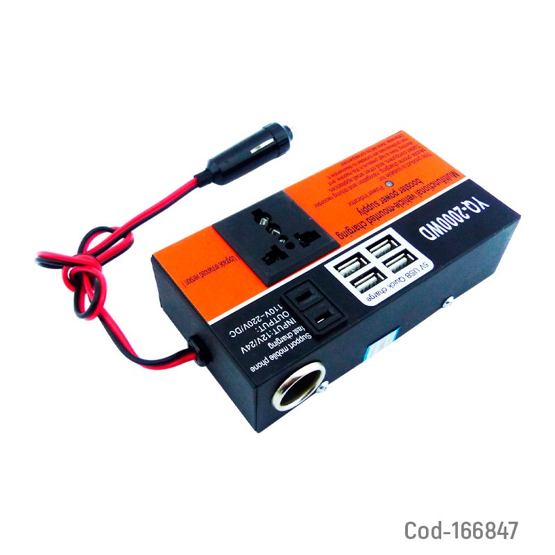 Inversor de voltaje 12 o 24 volt modelo yq-2000 a 220 volt mayorista — imagen 2