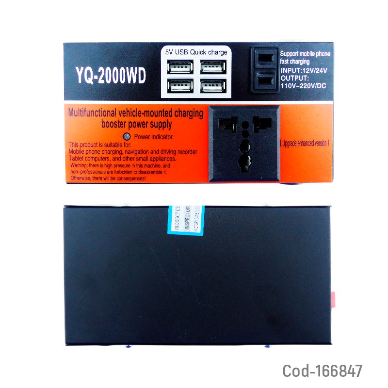 Inversor de voltaje 12 o 24 volt modelo yq-2000 a 220 volt mayorista — imagen 3
