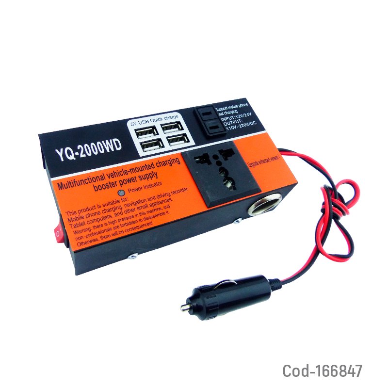 Inversor de voltaje 12 o 24 volt modelo yq-2000 a 220 volt mayorista — imagen 4