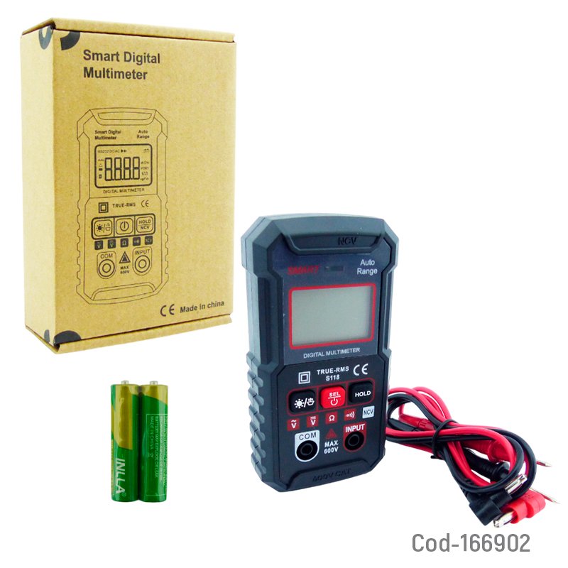 Tester digital automatico modelo s118 con cables y pilas. mayorista — imagen 4