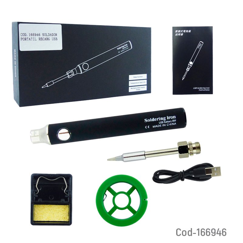 Soldador inalambrico de 8 watt recargable usb type-c mayorista — imagen 3