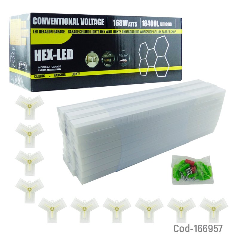 Luz led kit para armar hexagonal de 24 tubos y coplas en luz blanca. mayorista — imagen 3