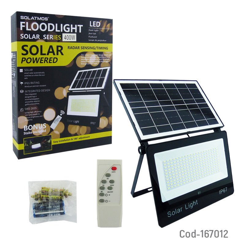 Proyector solar led de 400 watt plegable de 200 led con sensor y control remoto mayorista — imagen 4