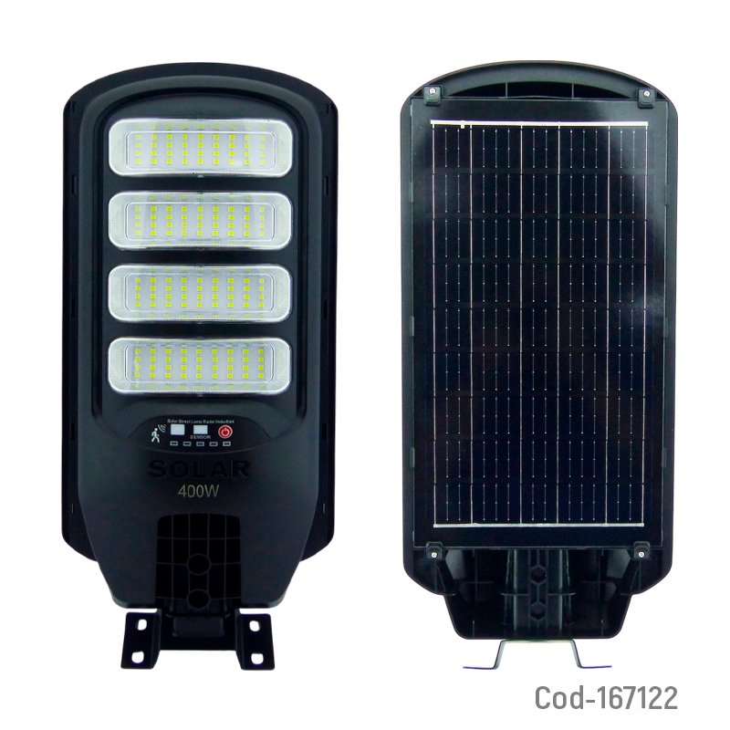 Foco con brazo solar de 400 watt, 144 led en 4 placas y control remoto. mayorista — imagen 2