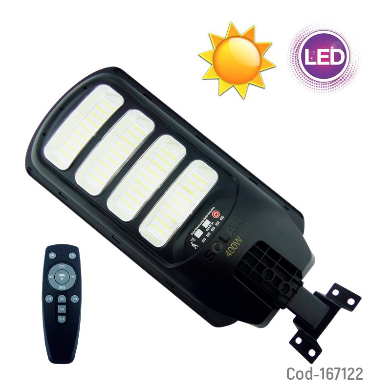 Foco con brazo solar de 400 watt, 144 led en 4 placas y control remoto. mayorista — imagen 4