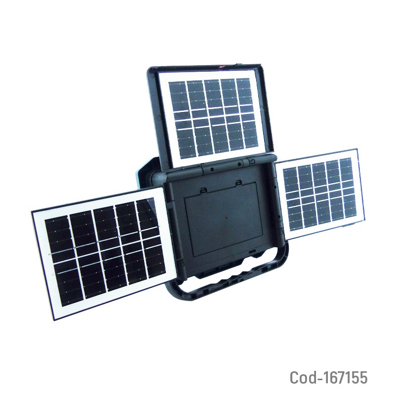 Proyector solar led modelo w8150-3 con 3 paneles solares, 336 led, 3 tonos de luz y gancho para colgar. mayorista — imagen 2