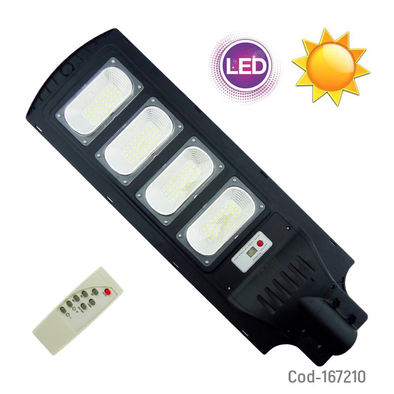 Foco Con Brazo Solar 400 Watt, 128 LED Tipo 5054 En 4 Placas Con Sensor Y Control Remoto. 72 cm x 24 cm x 4.5 cm por mayor en Chile