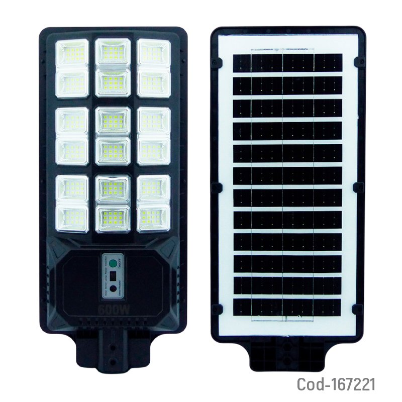 Foco para poste solar de 600 watt, 216 led en 18 placas con sensor y control remoto mayorista — imagen 2