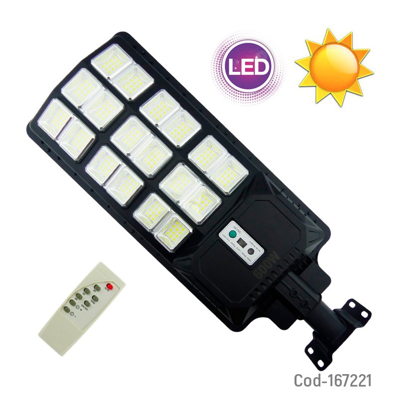 Foco para poste solar de 600 watt, 216 led en 18 placas con sensor y control remoto mayorista — imagen 4
