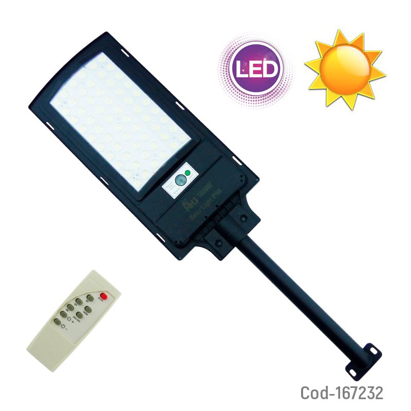 Foco con brazo solar de 1000 watt en pvc de 240 led en 1 placa con sensor y control remoto mayorista — imagen 4