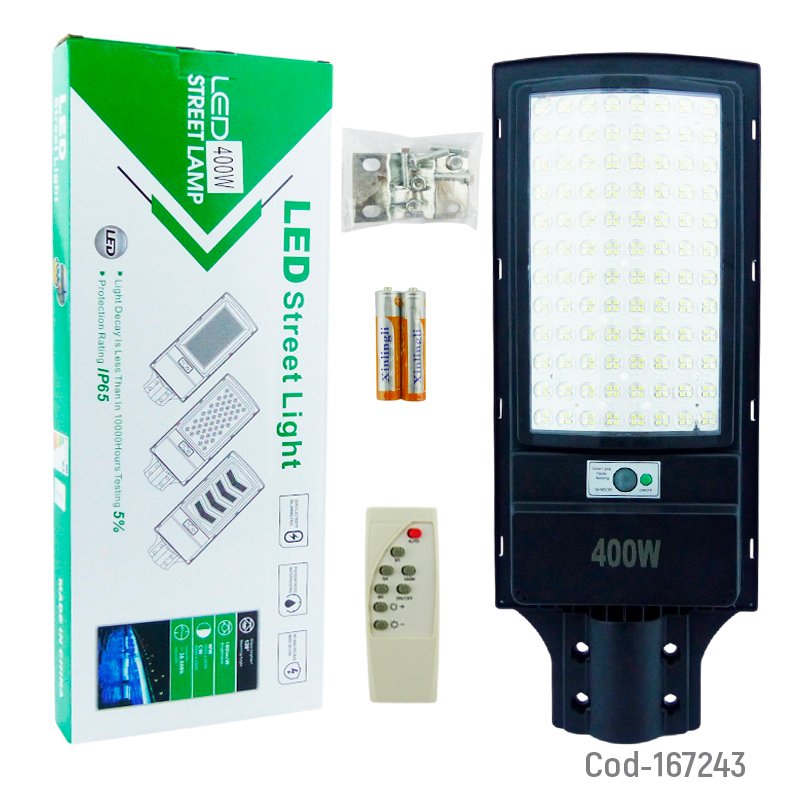 Foco para poste solar de 400 watt, 384 led en 1 placa con sensor y control remoto mayorista — imagen 4