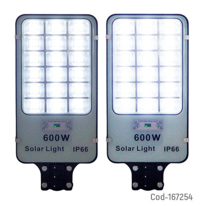 Foco para poste solar de 600 watt, 270 led en 18 placa con sensor y control remoto mayorista — imagen 3