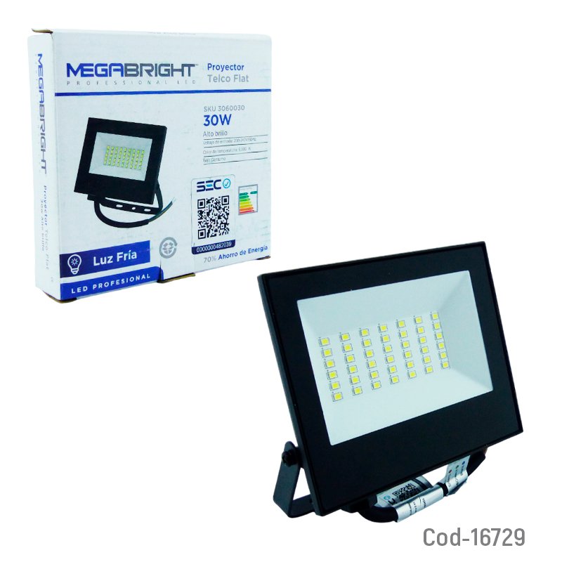 Foco led 30w, halogeno luz fria marca megabright, certificado. en caja. mayorista — imagen 4