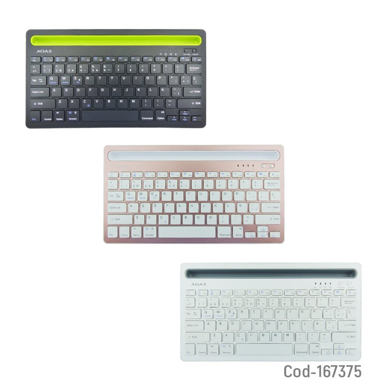 Teclado bluetooth modelo as-199 marca aoas recargable con ranura para smartphone o tablet mayorista — imagen 3