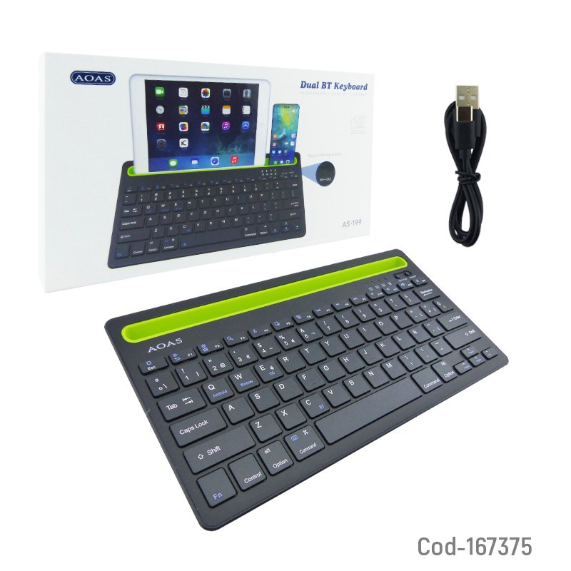 Teclado bluetooth modelo as-199 marca aoas recargable con ranura para smartphone o tablet mayorista — imagen 4