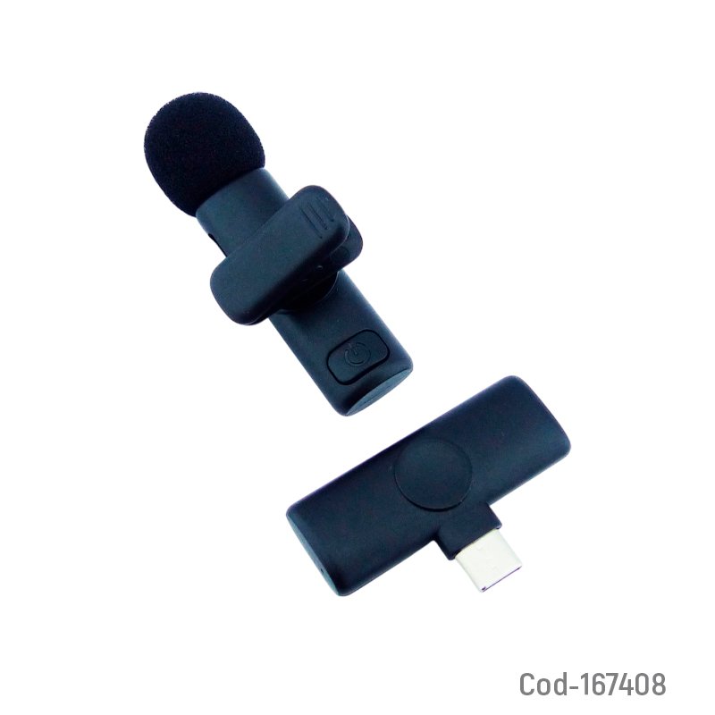 Microfono inalambrico para smartphone marca rst set x 1 conexion type-c y protector de viento. mayorista — imagen 2